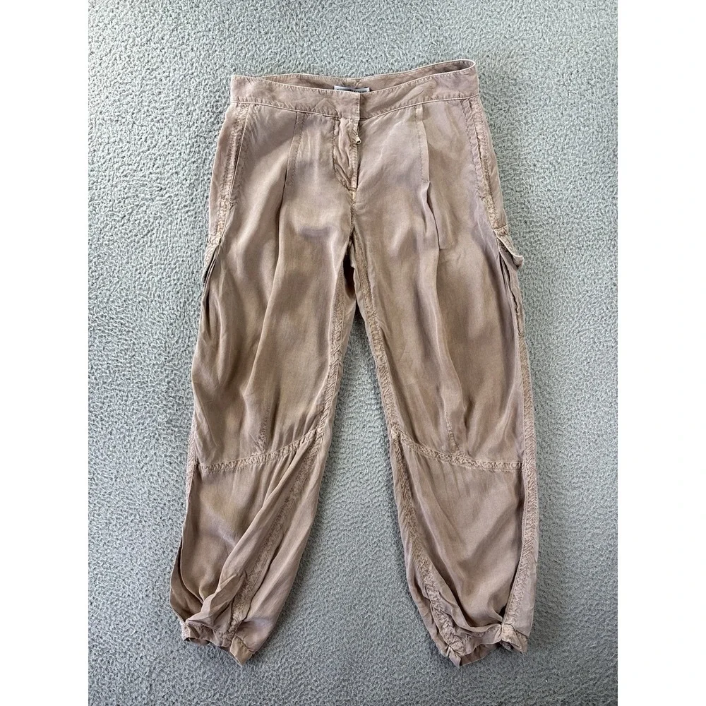 Kaufman Franco Cargo Pants Womens 40/ US 4 Tan‎ Boho Lightweight KaufmanFranco